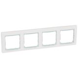 PLAQUE 4P HOR.BLANC INSERT TRANSPARENT