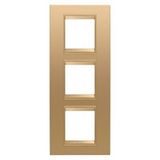 LUX INTERNATIONAL PLATE - IN METAL - 2+2+2 MODULES VERTICAL - GOLD  - INNER FRAME MATT GOLD - CHORUSMART