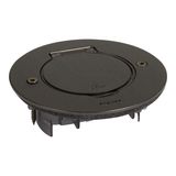 FLOOR ROUND RECEPTACLE BRUSHED BROWN STEEL