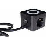 Table socket cube 2-fold
with 1.5m plastic sheathed cable H05VV-F 3G1.5