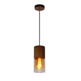 ZINO Pendant E27/60W Satin Cupper /  Amber Glass