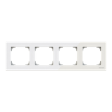 8574 CB Frame 4-gangs - White Glass 4gang White - Sky Niessen