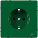 SCHUKO socket for special circuits, increased contact protection, plug-in terminals, green, system system design