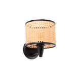 MAMBO BLACK WALL LAMP RATTAN LAMPSHADE 1xE27 ø210*