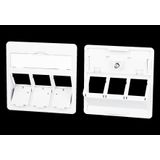 Central plate 50 x 50 mm 3 port, traffic white, modul