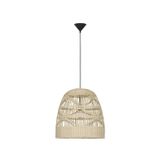 Natural Rattan  Black Fabric Wire & Base   LED E27 1x12 Watt 230 Volt   IP20 Bulb Excluded  D: 46 H  1: 46 H  2: 200 cm Adjustable height