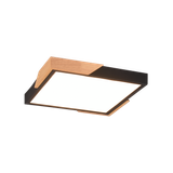 Meta LED ceiling lamp matt black/wood