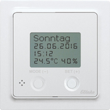 Wireless clock thermo hygrostat with display in E-Design55, polar white glossy 30055803
