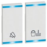 Square key cover Arteor - DO NOT DISTURB+PLEASE CLEAN THE ROOM - white