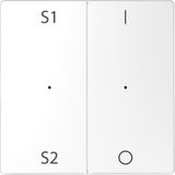 Rockers for button module 2-fold (Scene1/2, 1/0), lotus white, system design