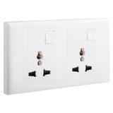 Socket 2 Gang Multistandard Switched 14X7 White, Legrand - ELOE