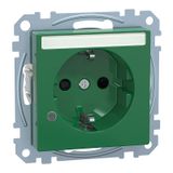 SCHUKO socket, special circuit, control light, label, touch protection, plug-in terminals, SV, green, system M