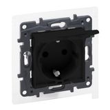 IP44 2P+E SOCKET SCHUKO STANDARD AUTO TERMINALS SHUTTERED BLACK