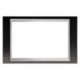 LUX PLATE - BRITISH STANDARD - METAL - 2 GANGS - BLACK ALUMINIUM - CHORUSMART