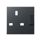 Centre plate for socket insert 3171 EINS, thermoplastic lacquered, A range, matt anthracite