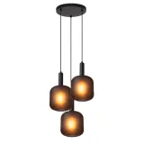 ELOISE Pendant light-Black-Ø40-3xE27-40W-Glass