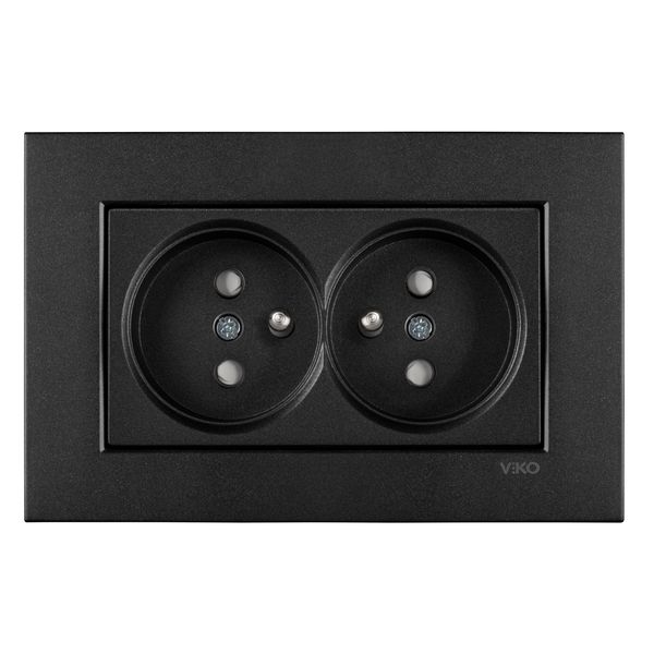 Novella-Trenda Black Two Gang UPS Socket CP image 1