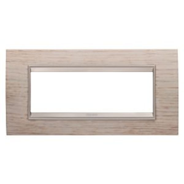 LUX PLATE - IN WOOD - 6 MODULES - LIGHT OAK - INNER FRAME MATT LIGHT BRONZE - CHORUSMART image 1