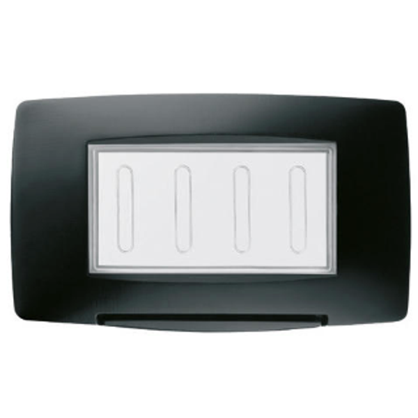 WATERTIGHT PLATE ITALIAN STANDARD - 4 GANG IP55 - BLACK - CHORUSMART image 1