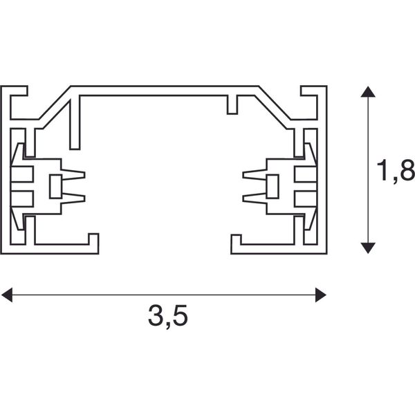 1-phase high-voltage track, surface-mounted, 1m, silvergrey image 2