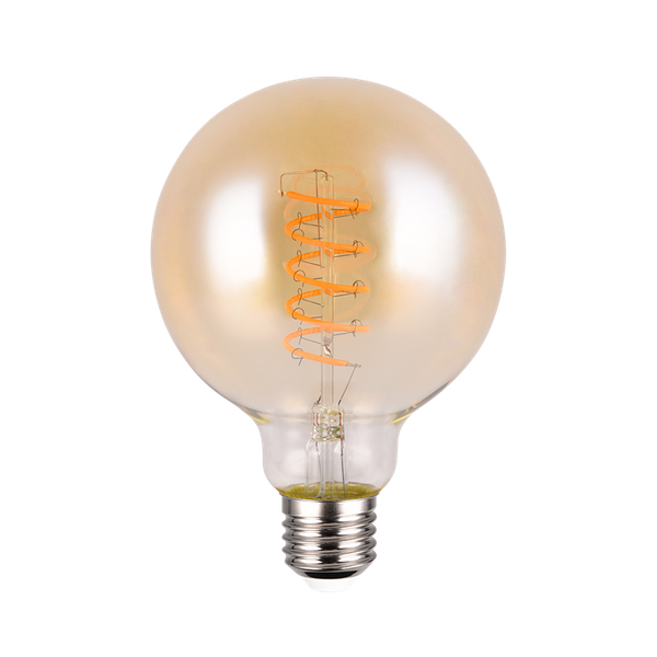 Bulb LED E27 filament big globe 4W 200lm 1800K amber image 1