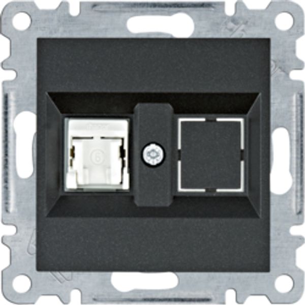 RJ45 socket - black image 1