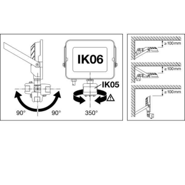 FLOODLIGHT COMPACT SENSOR 10W 840 SYM 100 BK image 18