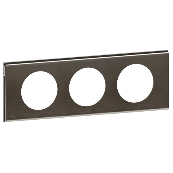 3 GANG PLATE BLACK NICKEL image 1