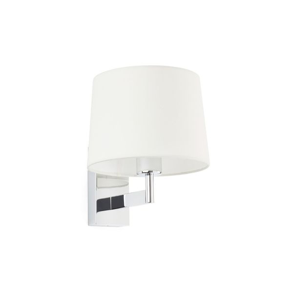 ARTIS CHROME WALL LAMP WHITE LAMPSHADE image 1