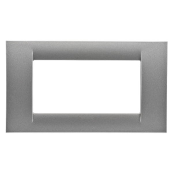 VIRNA PLATE - IN TECHNOPOLYMER GLOSS FINISHING - 4 GANG - METALLIC TITANIUM - SYSTEM image 1