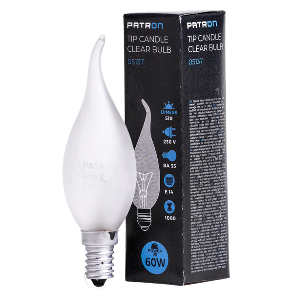 Incandescent Bulb E14 60W BA35 230V FR Patron image 1