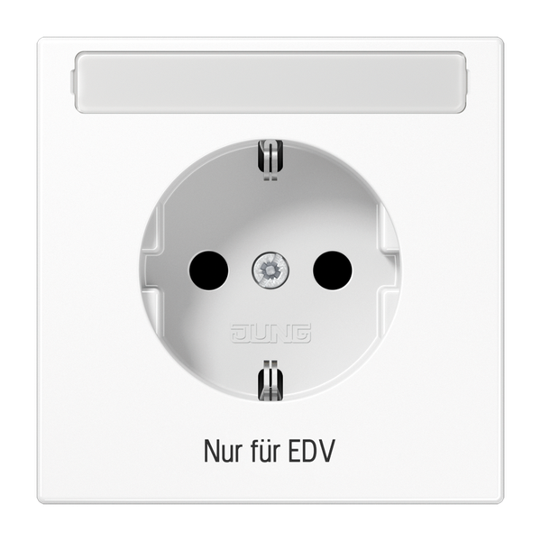 SCHUKO socket, 16 A 250 V ~, ohne Krallen EDV, duroplastic, LS range, white image 1