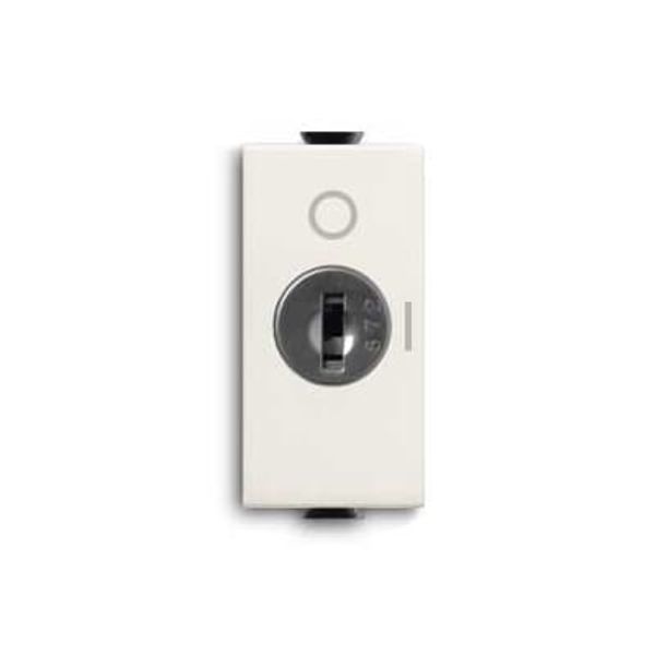 Double-pole push switches, NO, 16A - 250V~, with universal key control Single push button Key 2 pole, 1NO 0NC 0CO White - Chiara image 1