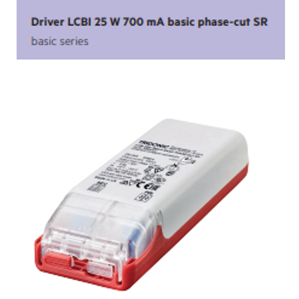 Driver Phase-Cut Tridonic LCBI 25W 700mA BASIC phase-cut SR image 1