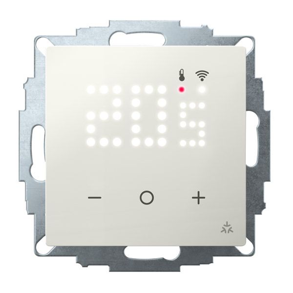 Smart Home capable flush-mounted thermostat as a room controller, RAL 9010 glossy 55x55, AC 230V, relay 16 (4) A image 1