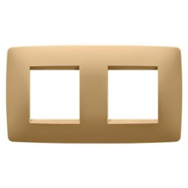 ONE INTERNATIONAL PLATE - IN PAINTED TECHNOPOLYMER - 2+2 MODULES HORIZONTAL - GOLD - CHORUSMART image 1