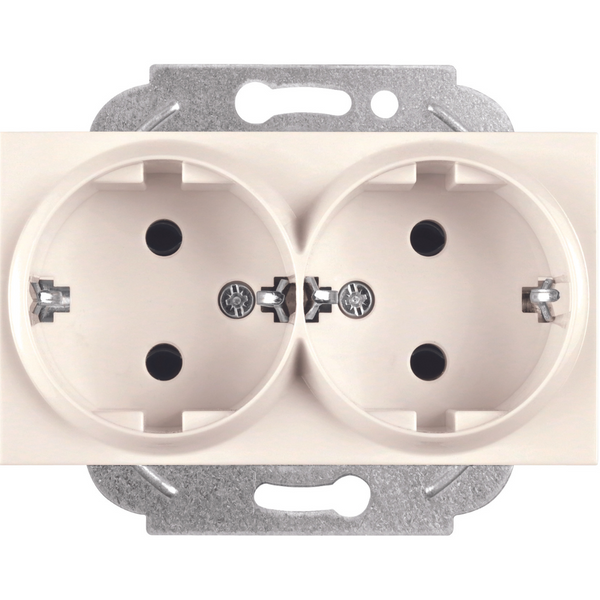 Karre Plus-Arkedia Beige Two Gang Earthed Socket image 1