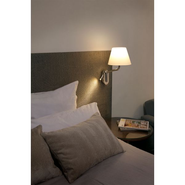 ETERNA Right chrome/beige table lamp with reader image 2