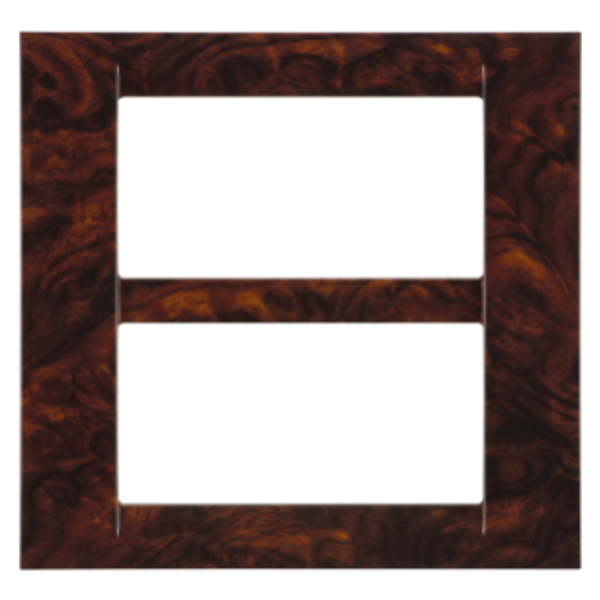 VIRNA PLATE - IN TECHNOPOLYMER - 8 GANG (4+4 OVERLAPPING) - ENGLISH WALNUT - SYSTEM image 1