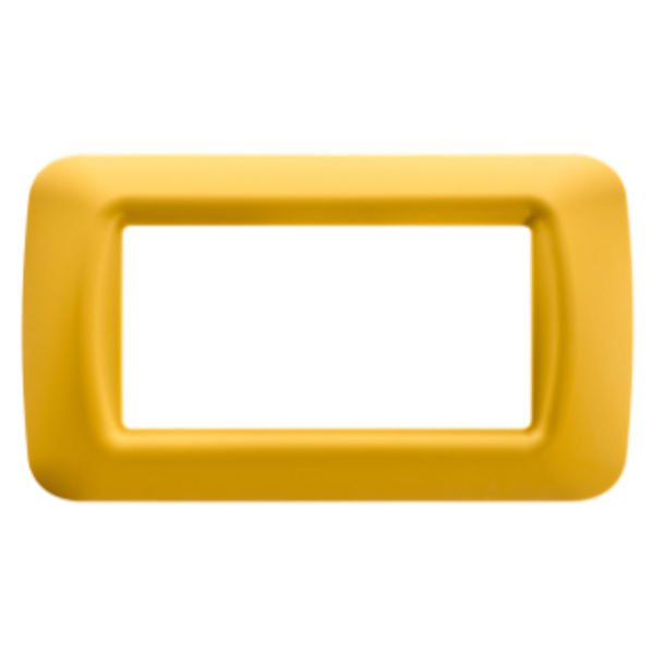 TOP SYSTEM PLATE - IN TECHNOPOLYMER GLOSS FINISHING - 4 GANG - CORN YELLOW - SYSTEM image 1