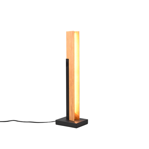 Kerala LED table lamp matt black/wood image 1