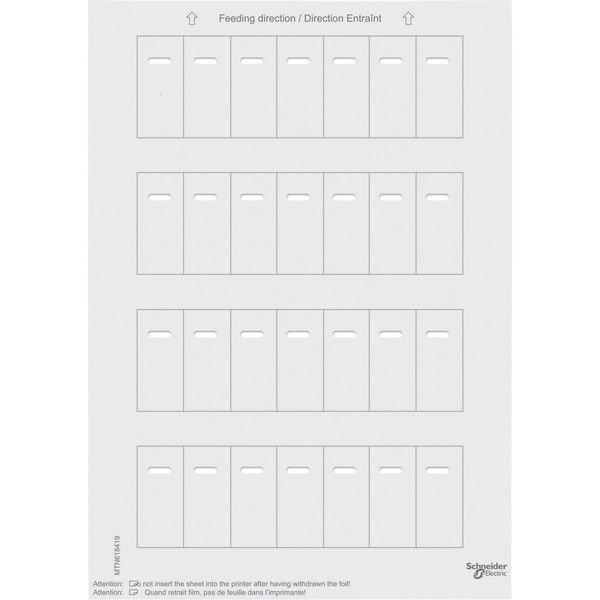 Labelling sheets f. multi-function pbutton w. IR receiver, polar white, System M image 1