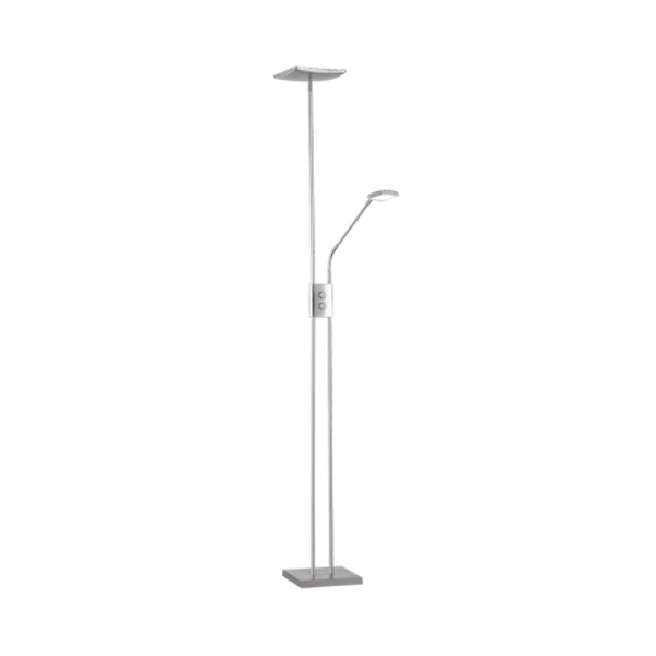 Luke LED floor lamp uplighter brushed steel image 1