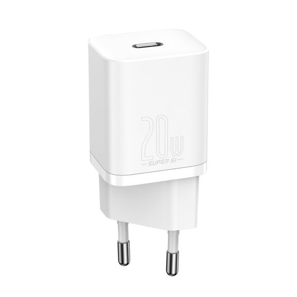 Wall Quick Charger Super Si 20W USB-C QC3.0 PD, White image 4