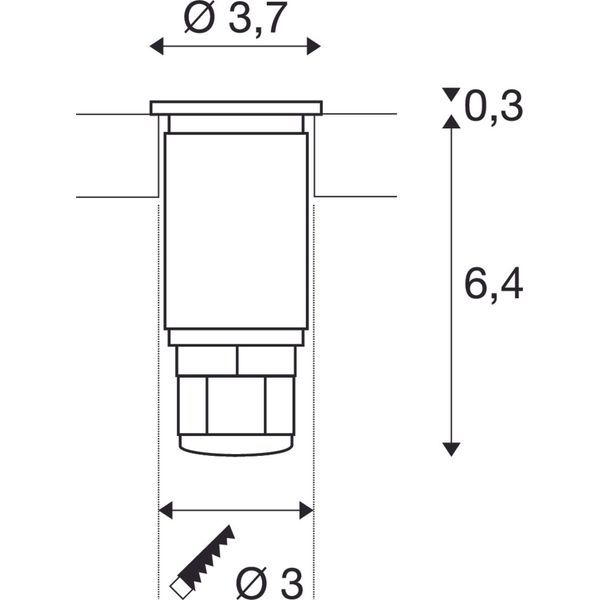 DASAR LED MINI, 2W, 3000K, IP67, round, stainless steel image 2