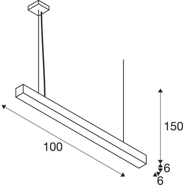 Q-LINE PD, LED indoor pendant, 1m, BAP, white, 3000K image 2