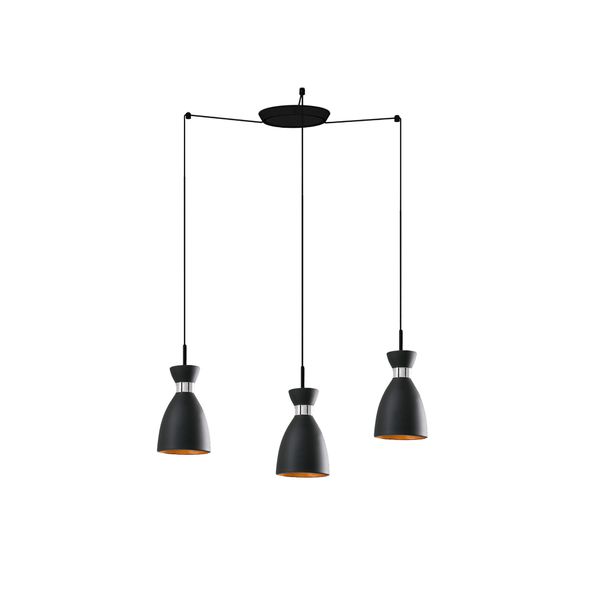 RETRO BLACK AND COPPER PENDANT LAMP 1xE14 20W 3L image 1