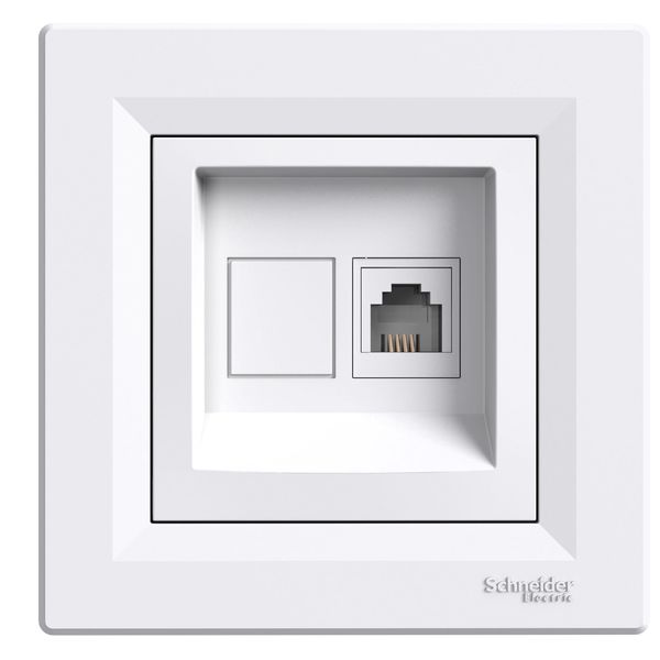 Asfora, telephone socket, RJ11, white image 4