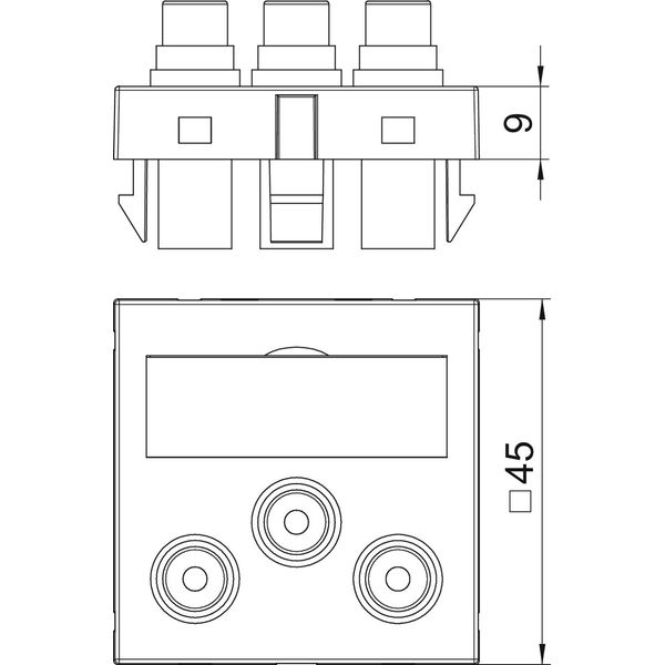 MTG-12R F RW1 Multimedia support audio/video 3x coupling, socket-socket 45x45mm image 2