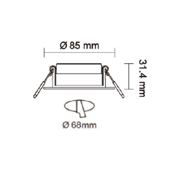 Downlight slim 200-240V  6W 2700-2100K 400Lm 36Deg D2W white image 5